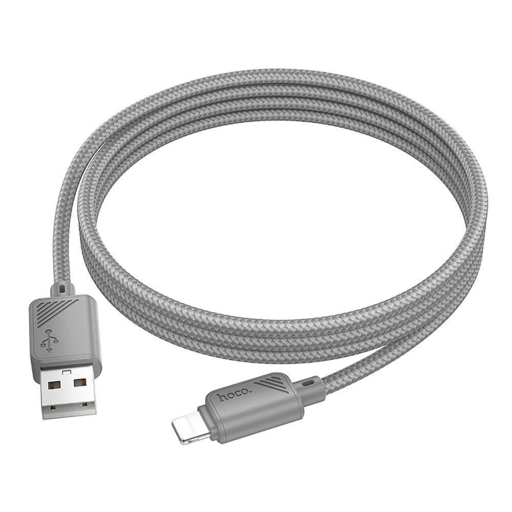 hoco X113 Beneficio Nylon Braided USB-A to Lightning Charging Data Cable 1 m Grey