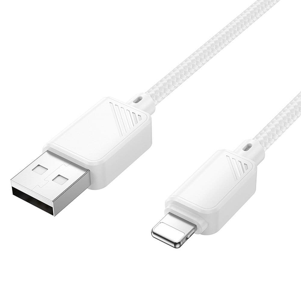 hoco X113 Beneficio Nylon Braided USB-A to Lightning Charging Data Cable 1 m White