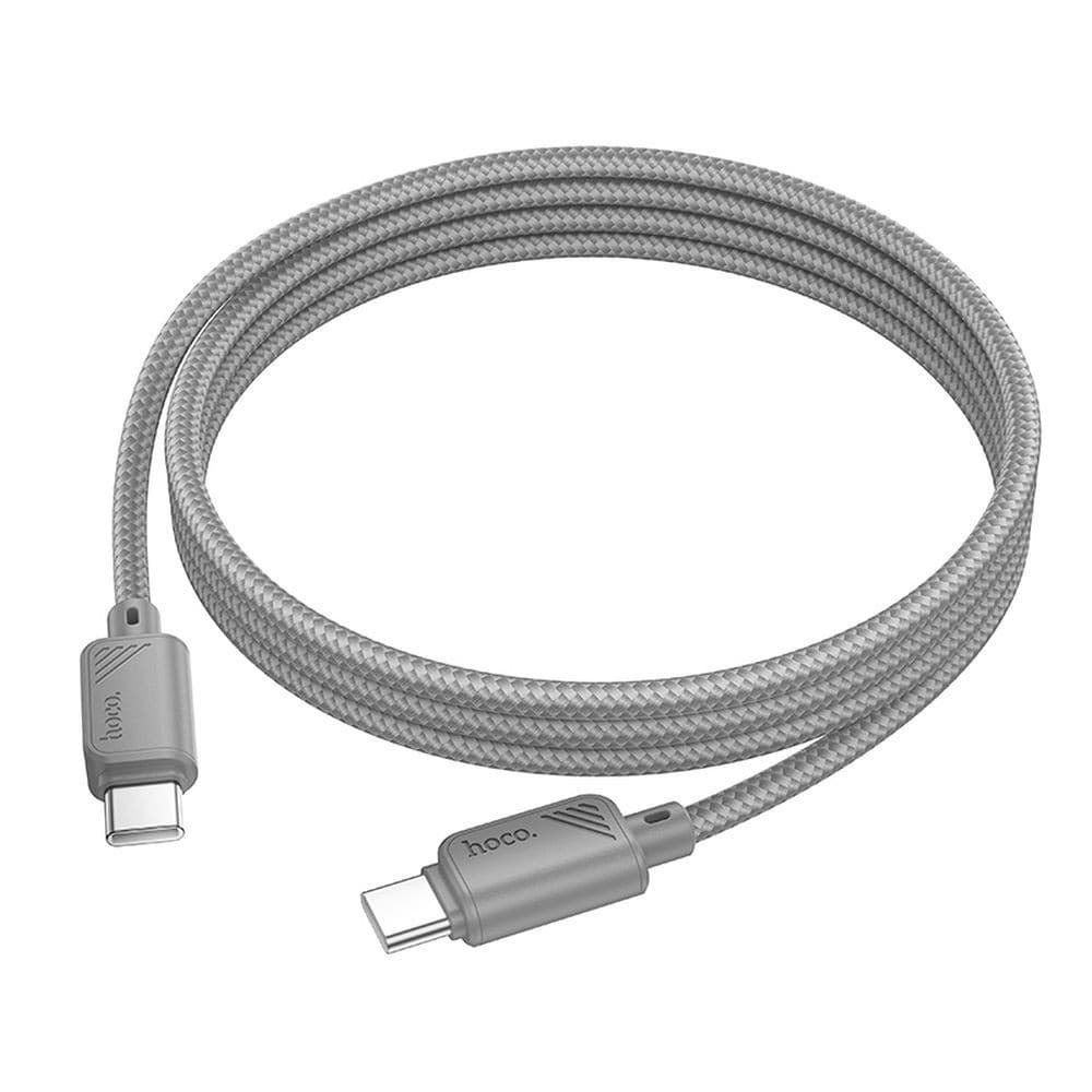 hoco X113 Beneficio Nylon Braided 60W USB-C to USB-C Charging Data Cable 1 m Grey