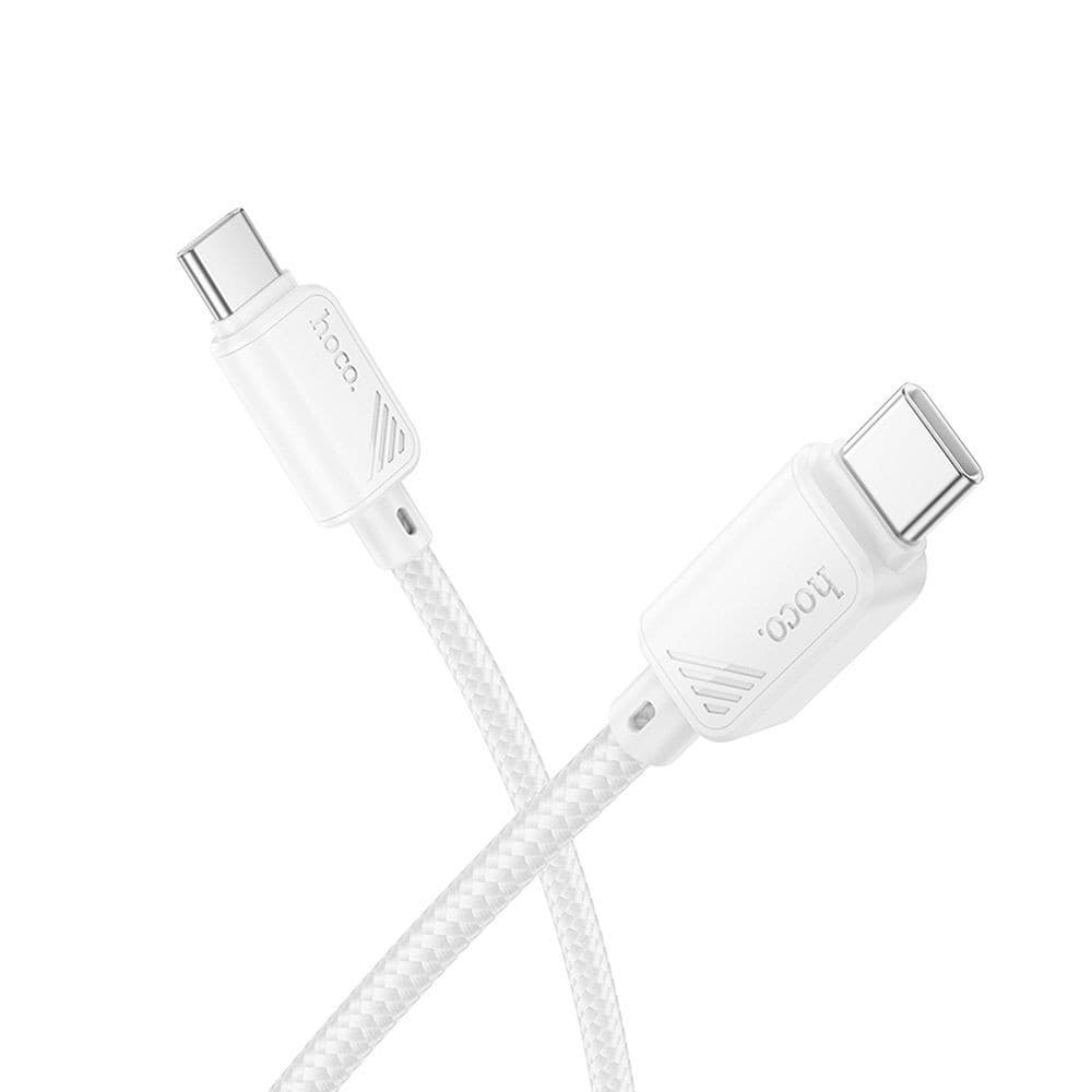hoco X113 Beneficio Nylon Braided 60W USB-C to USB-C Charging Data Cable 1 m White