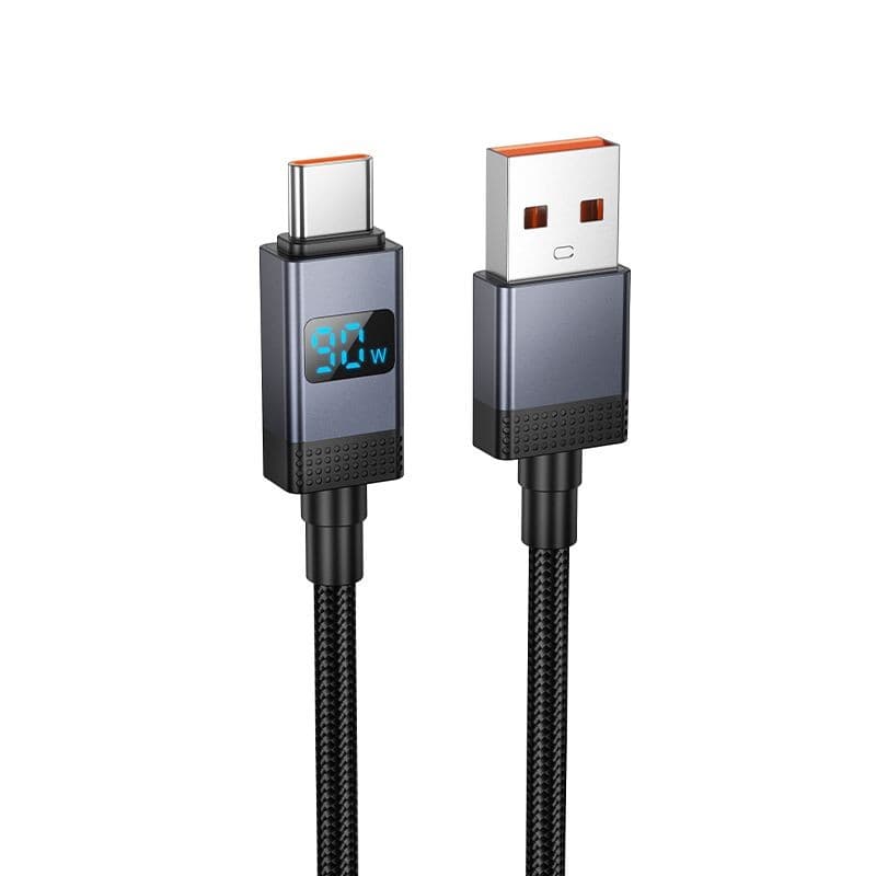 hoco X118 Generous 5A USB-A to USB-C Digital Display Charging Data Cable 1 m Black