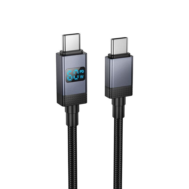 hoco X118 Generous 60W USB-C to USB-C Digital Display Charging Data Cable 1 m Black
