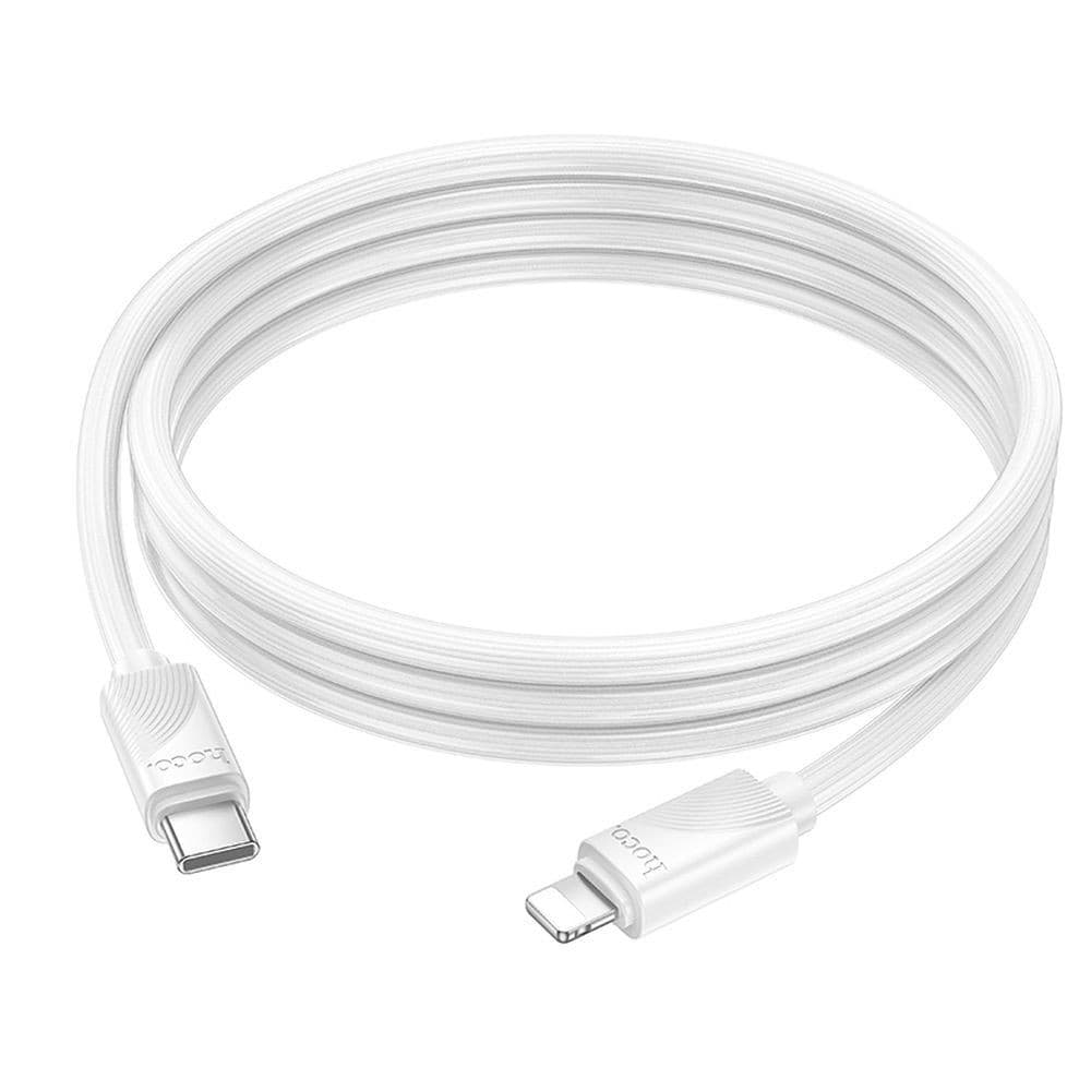hoco X114 Energy PD27W USB-C to Lightning Transparent Braid Data Cable 1 m White