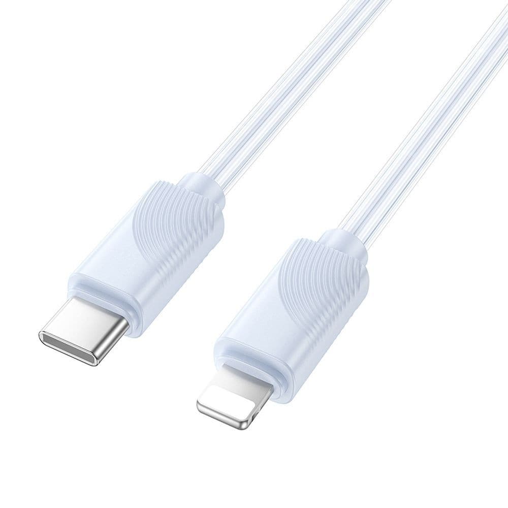 hoco X114 Energy PD27W USB-C to Lightning Transparent Braid Data Cable 1 m Blue