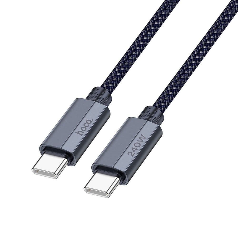 hoco U134 Primero 240W Braided Charging Data Cable USB-C to USB-C 1.8m Dark Blue