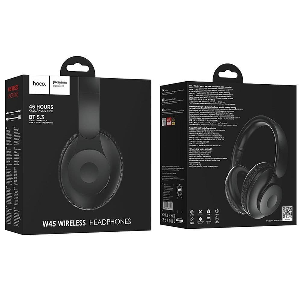 hoco W45 Enjoy Wireless Bluetooth Over-Ear Headphones Black