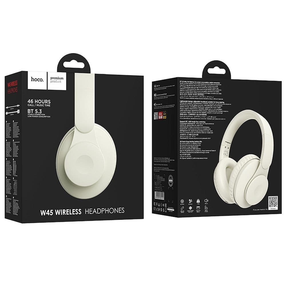 hoco W45 Enjoy Wireless Bluetooth Over-Ear Headphones White