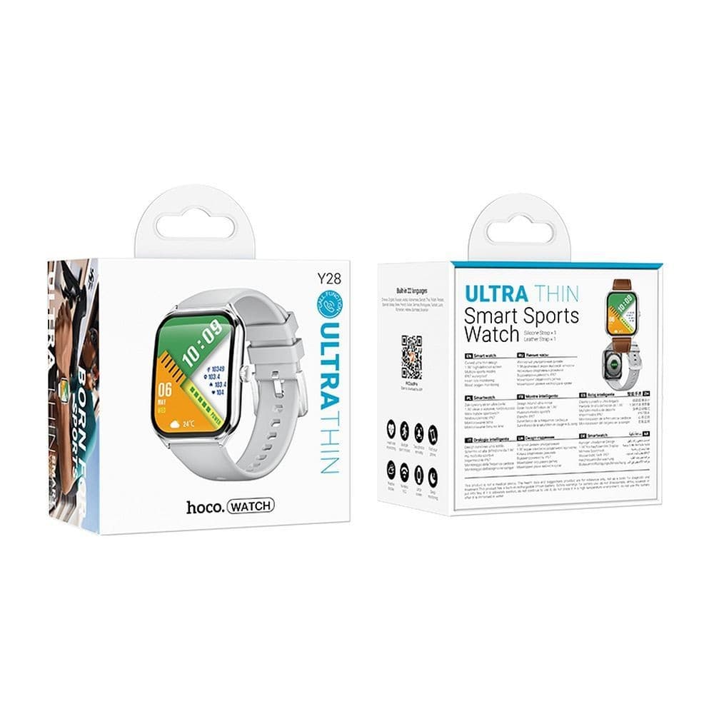hoco Y28 Ultra Thin Smart Sports Watch Silver