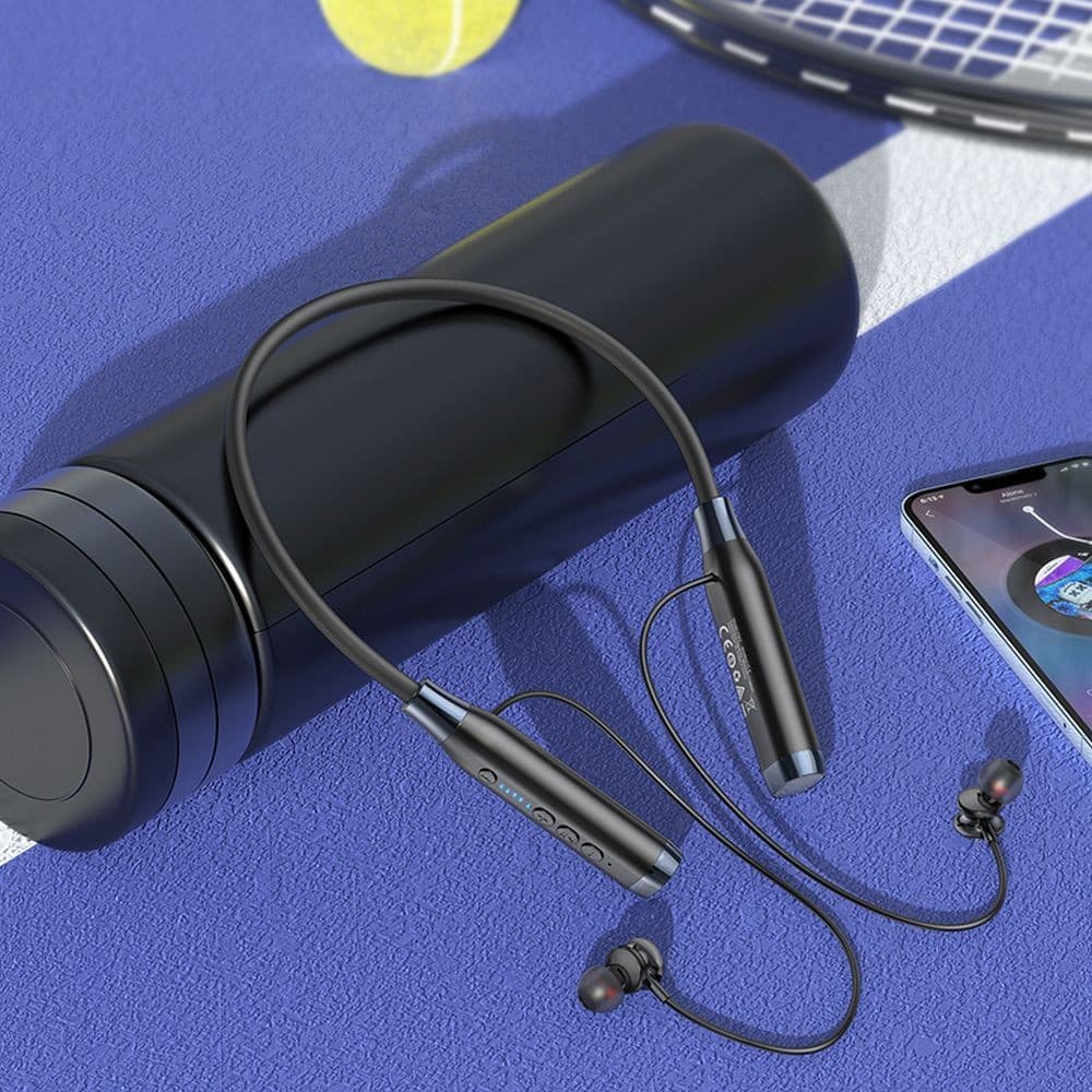 hoco ES62 Dual Play Mode Wireless Neckband Earphones Black