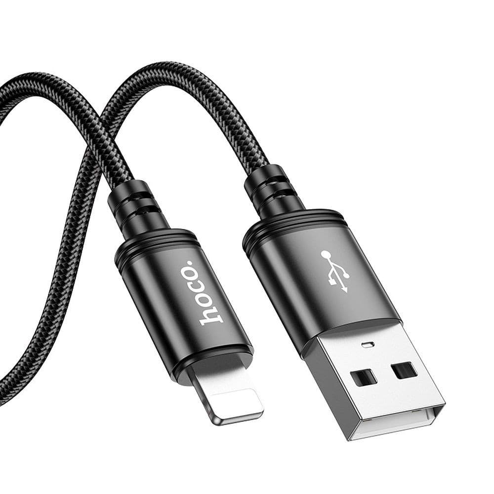 hoco X89 Wind Charging Data Cable USB-A to Lightning 2.4A 2m Black
