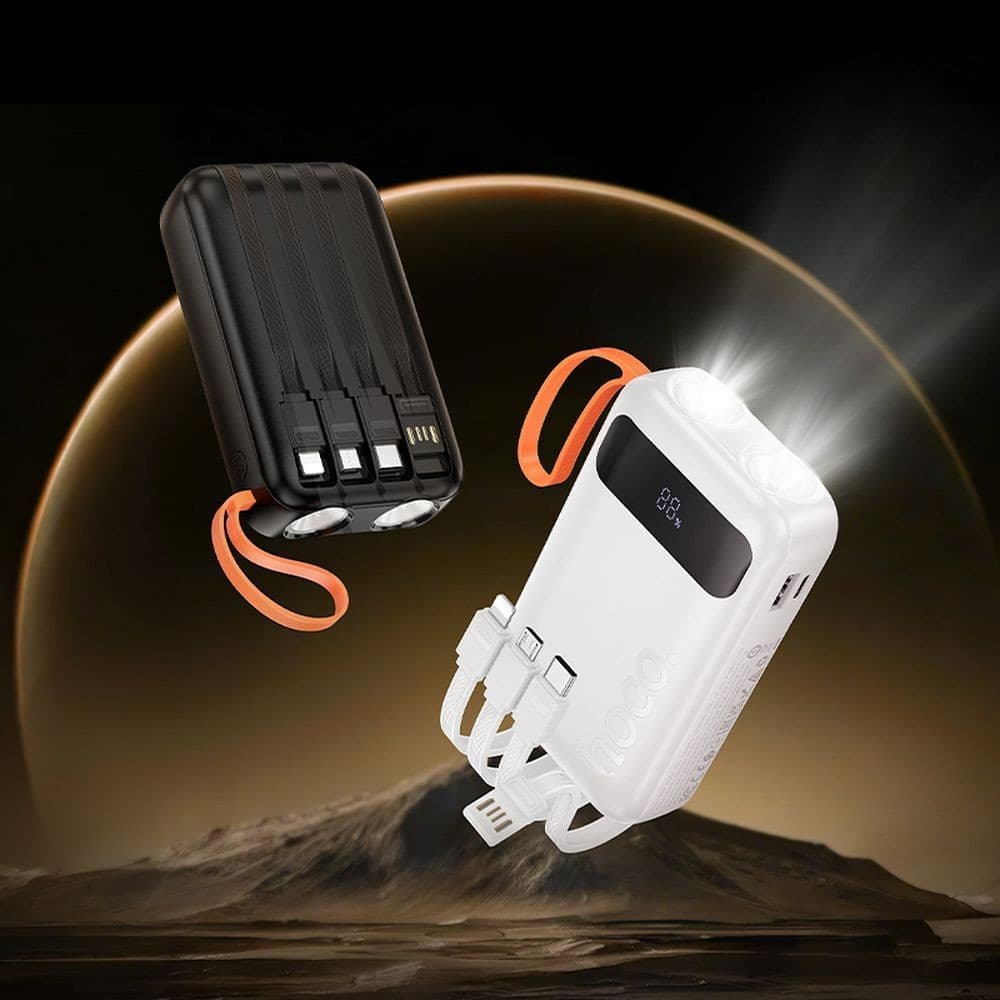 hoco J151 Dual Lighting Four-Cable Power Bank 10000mAh Black