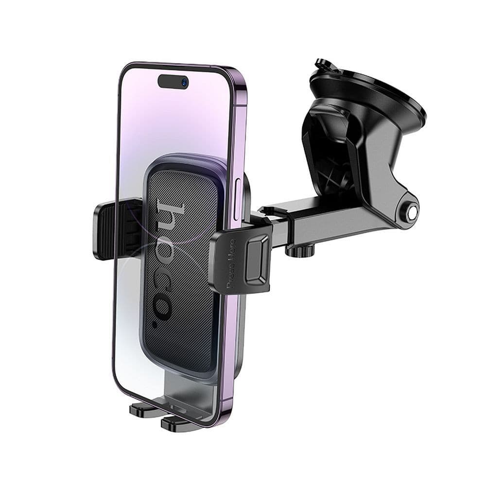 hoco H19 Mighty One-Button Centre Console Car Holder Black