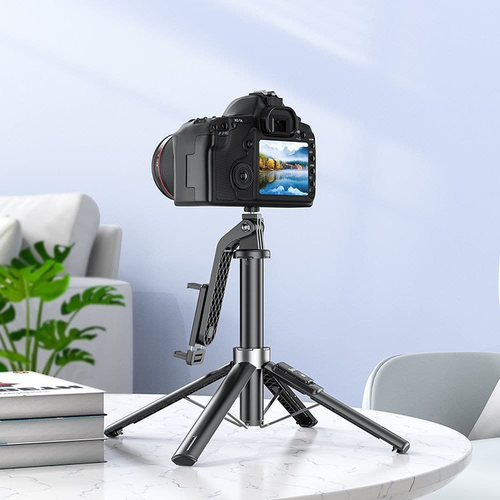 hoco K21 Stream 2-in-1 Quadropod Aluminium Alloy Live Streaming Bracket Black