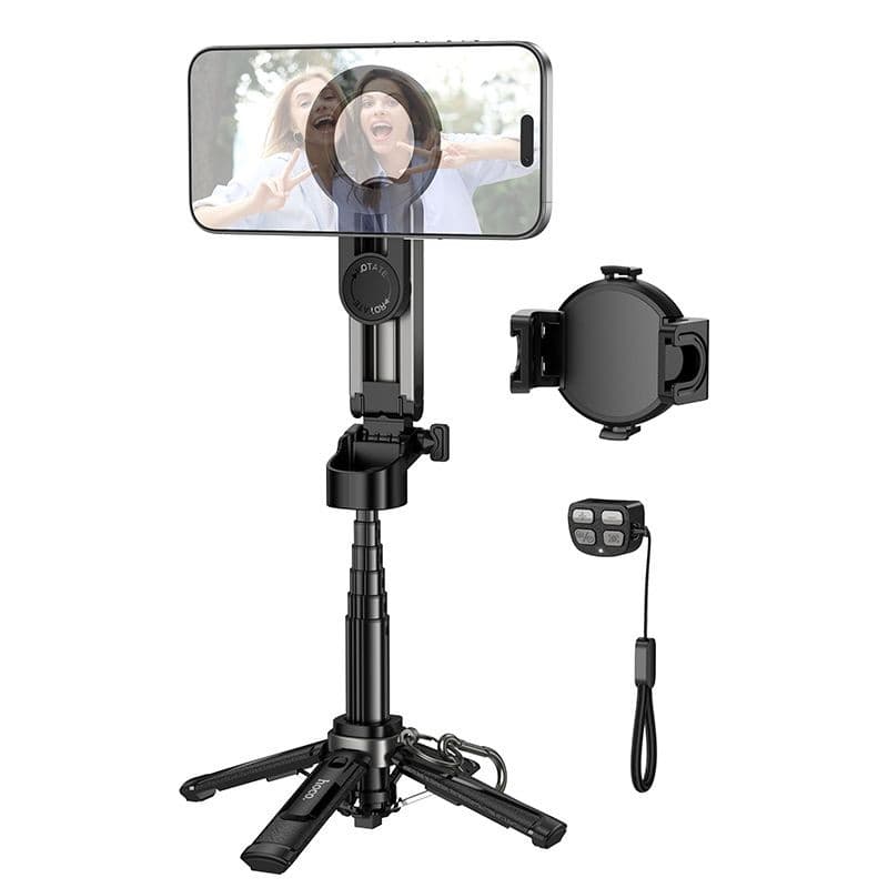 hoco K27 Pro Magic 2-in-1 Magnetic and Clamp Foldable Live Broadcast Stand Black
