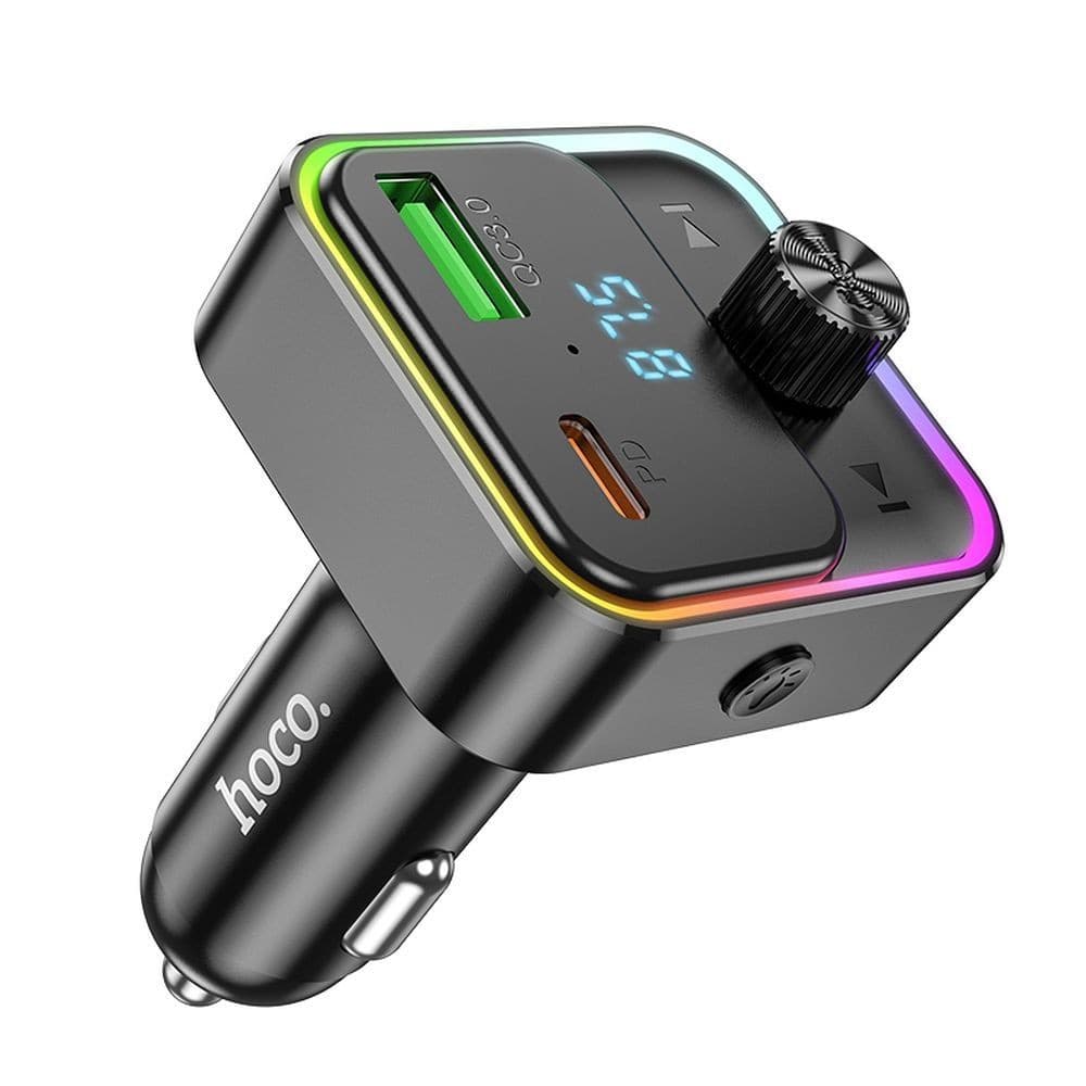hoco E81 Fantasy PD30W and QC3.0 In-Car Wireless Bluetooth FM Transmitter Black