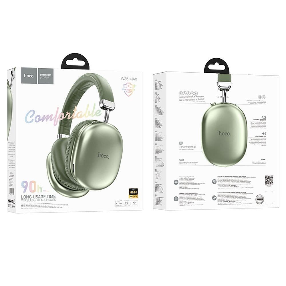 hoco W35 MAX Wireless Bluetooth Over-Ear Headphones Green