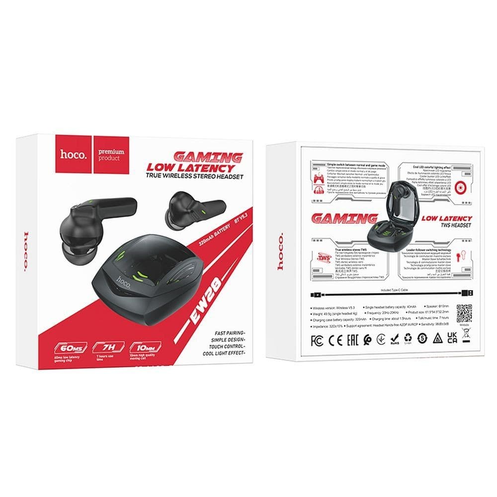 hoco EW28 Gaming Low Latency TWS Bluetooth Headset Black