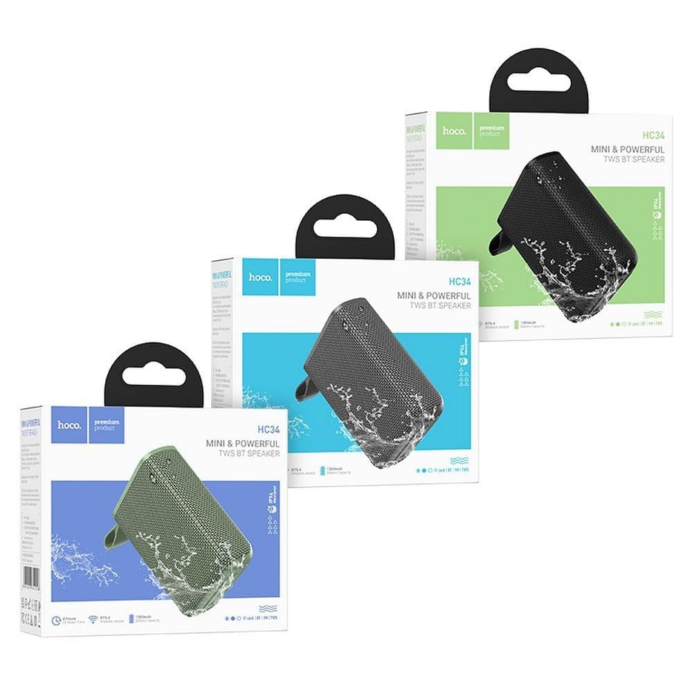 hoco HC34 Mini and Powerful TWS Bluetooth Speaker Grey