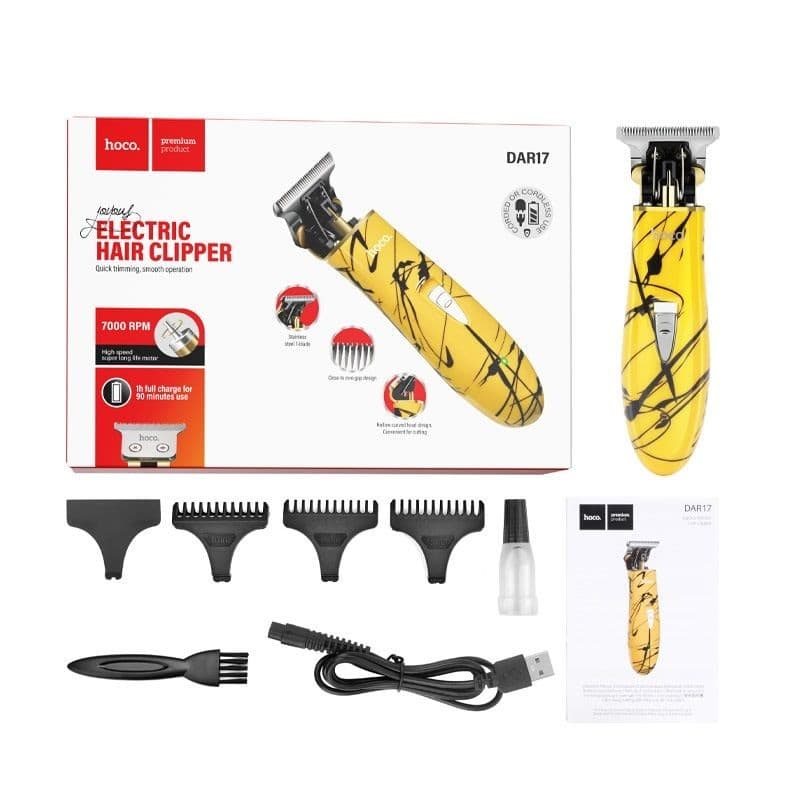 hoco DAR17 Joyful Electric Hair Clipper Yellow Marble